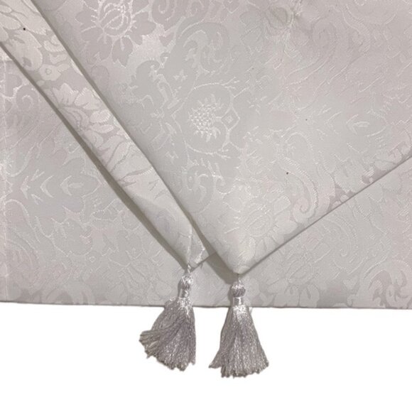 Holly Homes Table Runner Silky Damask Holiday Dressy White 13 in x 72 in - Picture 4 of 11